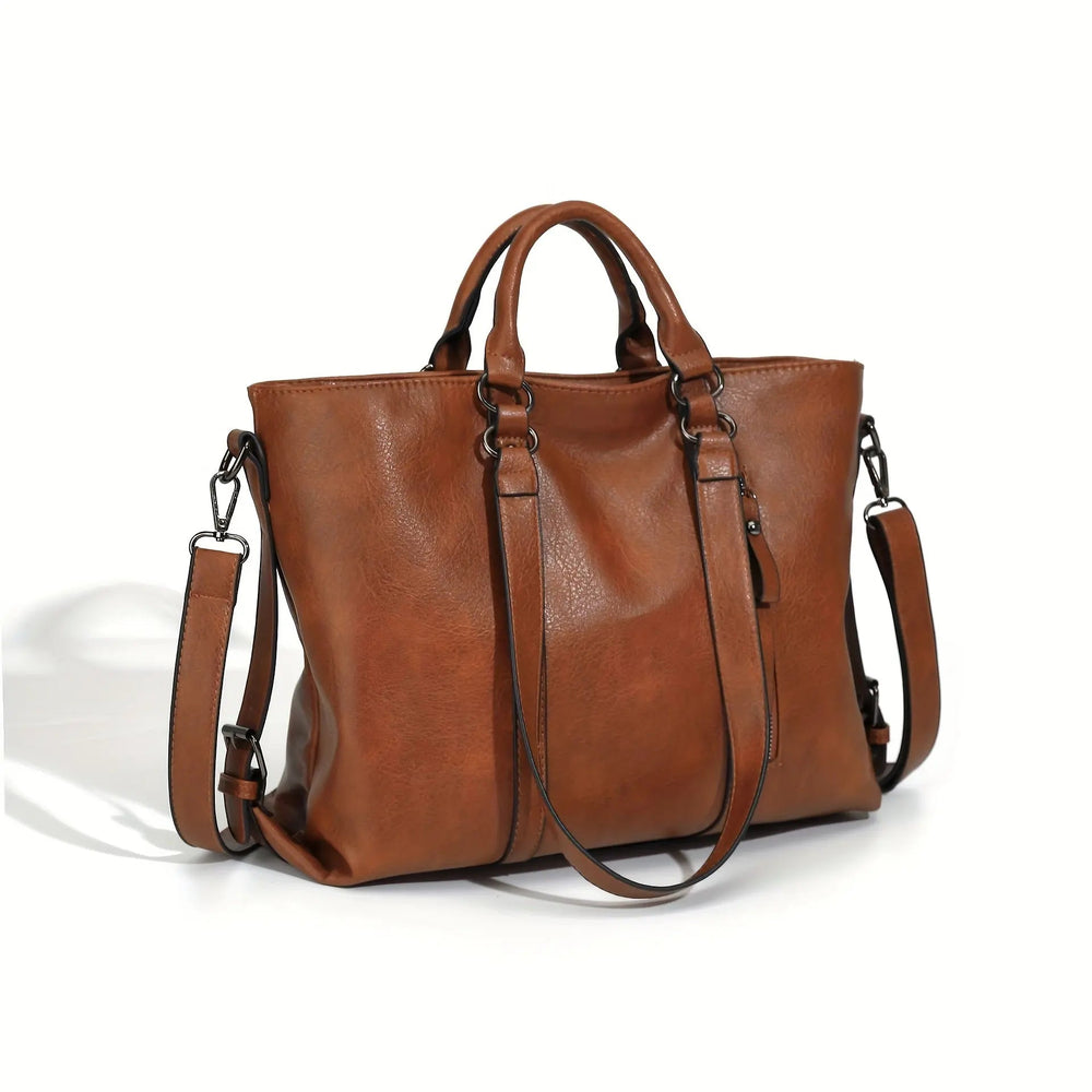 Anita’s klassiska elegans | Vintage fusk läder tote-väska